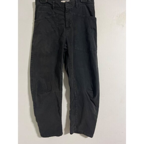 NILI LOTAN Shon Barrrel Black Wash Utility Pants With Front Patch Pockets size 0 - Picture 2 of 13